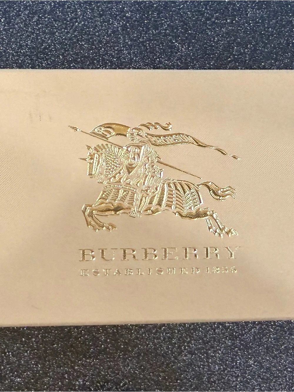 Burberry Gold Equestrian Logo on Cream Panel paper box for glasses